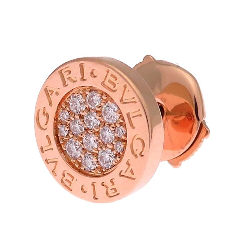 Bvlgari Rose Gold Pave Diamond Earrings