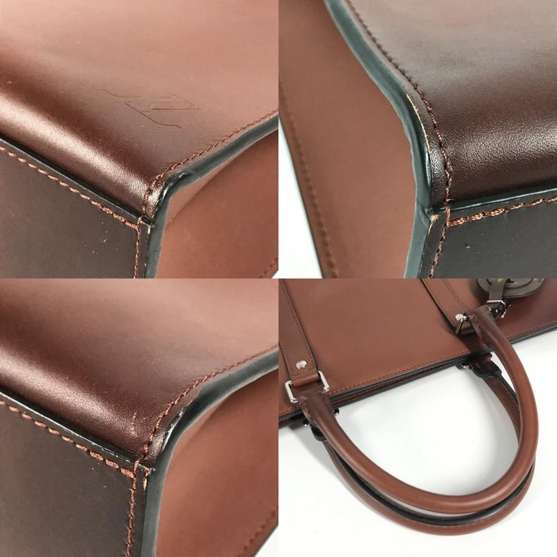 Louis Vuitton Business Bag Sac Pla Horizontal Zip M55733 Leather Brown