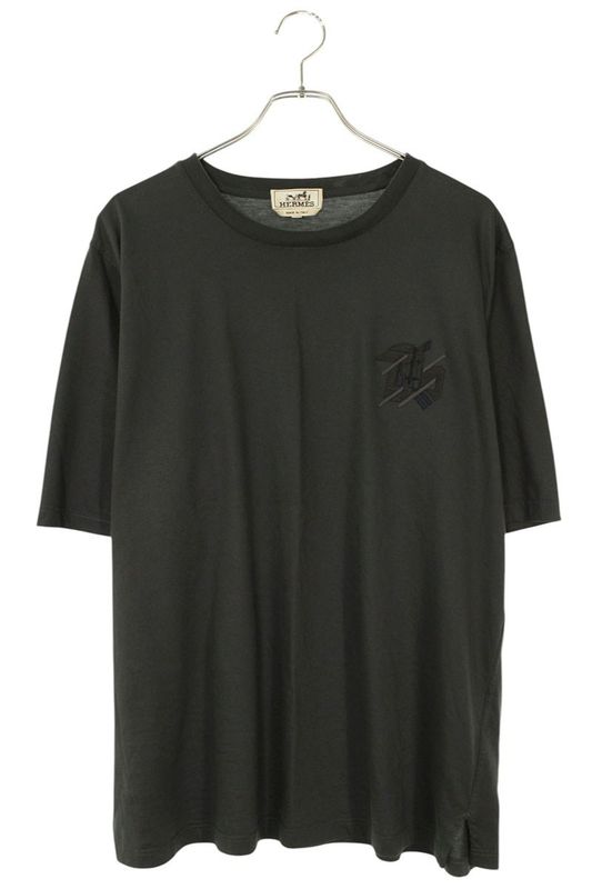 Hermes Leather Embroidered T-shirt Men's XL