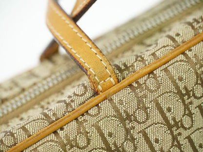 Authentic Christian DIOR Trotter Handbag Canvas Beige Trotter Bag Pre-owned