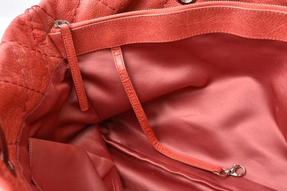 Chanel Shoulder Bag Tote Bag Chanel Quilted Leather Dark Pink Silver