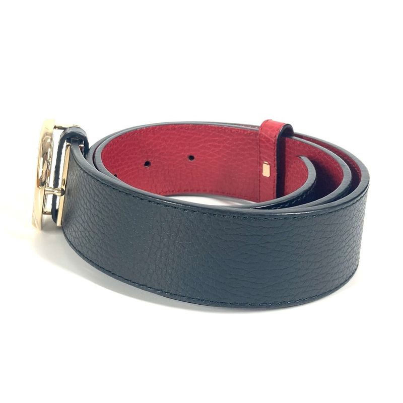 Gucci Belt Double G Logo Buckle 450000 Leather Red