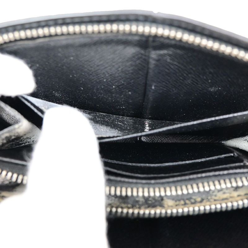 Louis Vuitton Wallet Epi Fold Long Wallet Round Zipper Wallet Black White