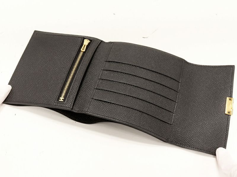 Hermes Trifold Wallet With Coin Purse Bifold Wallet Click 12 Vaux Epson Black