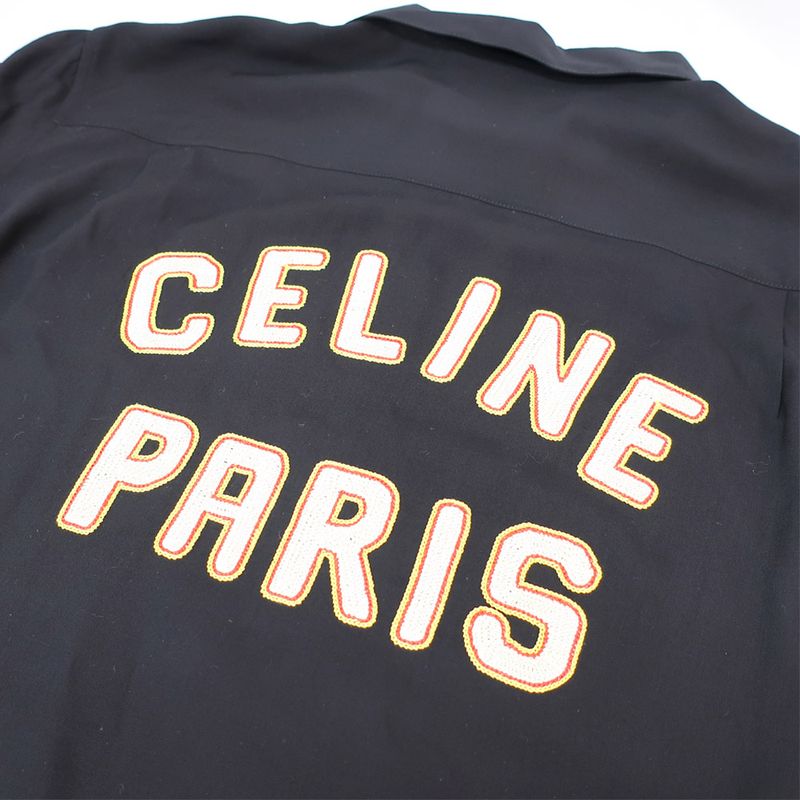 Celine Hawaiian Shirt 2c84a852c Black Size 39 Shirt Short Sleeve Logo