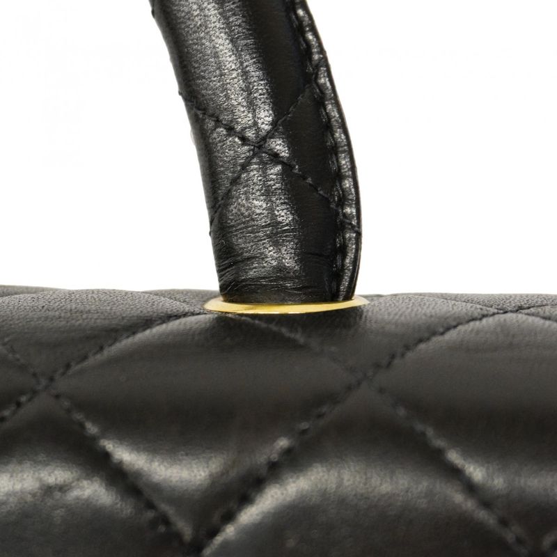 Chanel Handbag Matelasse Parent And Child Bagslam Skin Black Gold Hardware Women