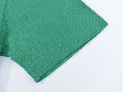 Authentic Hermes Cotton Polo Shirt Short Sleeve Tops Green Ladies Clothing Used