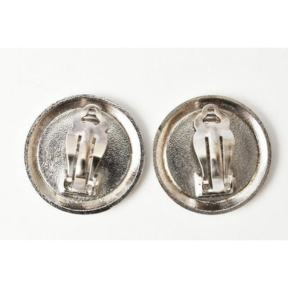 Chanel Earrings Vintage Coco Mark Circle Gold Black Silver — view 3