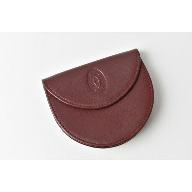 Cartier Coin Case Purse Wallet Must Line Horseshoe Shape Bordeaux — view 2