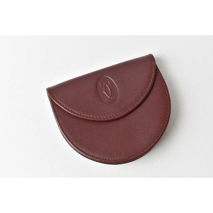 Cartier Coin Case Purse Wallet Must Line Horseshoe Shape Bordeaux — view 2