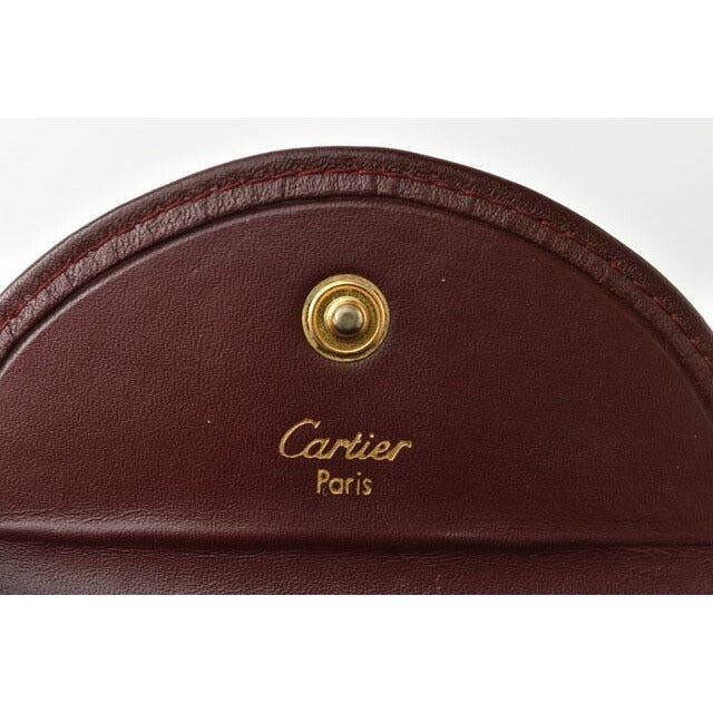 Cartier Coin Case Purse Wallet Must Line Horseshoe Shape Bordeaux — view 6