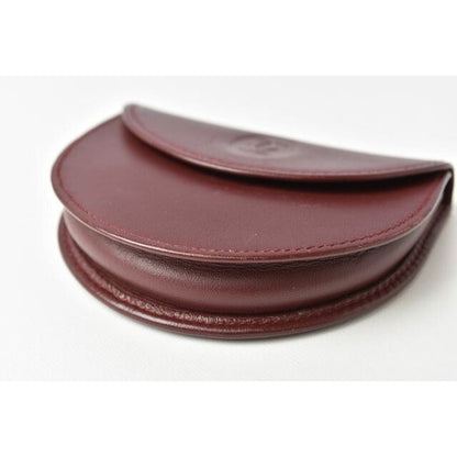 Cartier Coin Case Purse Wallet Must Line Horseshoe Shape Bordeaux — view 7