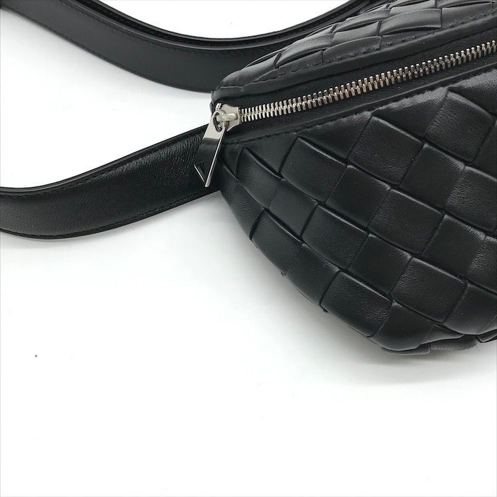 Bottega Veneta Belt Bag Waist Pouch Bag With Key Ring Black
