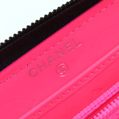 CHANEL A50078 Cambon Line Calfskin Enamel Coco Mark Round Zipper Long Wallet