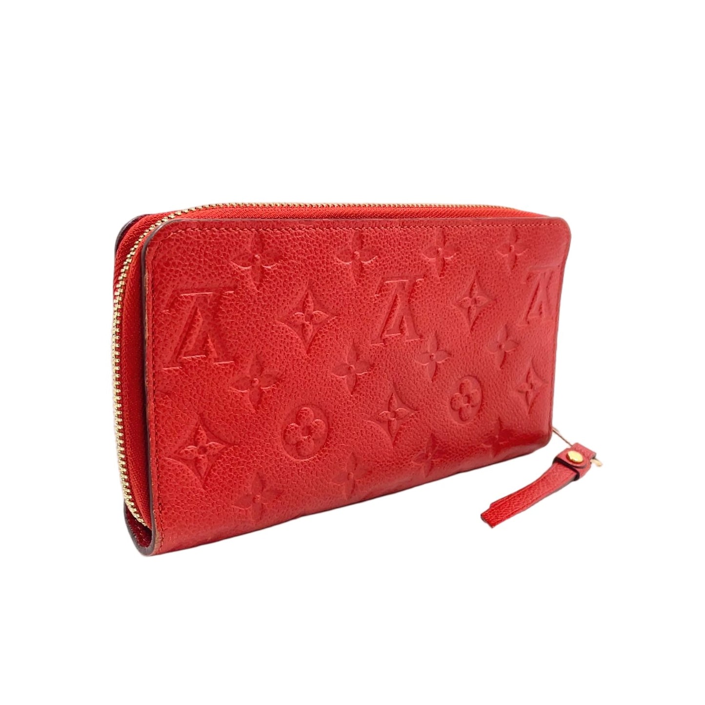 Louis Vuitton Zippy Wallet Monogram Empreinte Scarlet Leather Red Round Gold — view 2