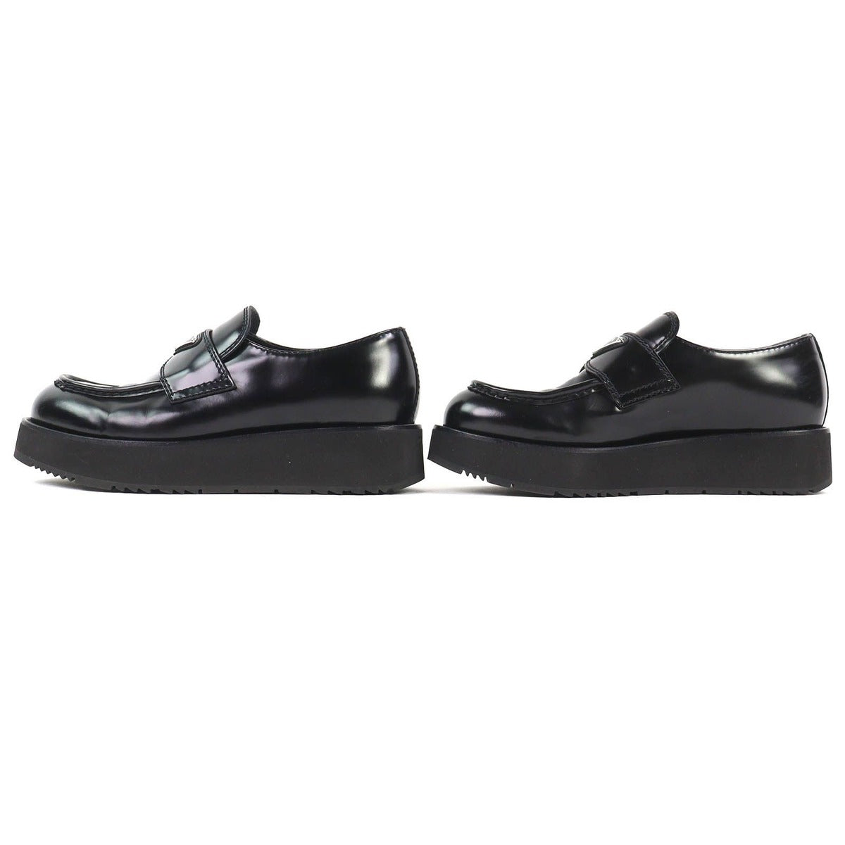 Prada Brushed Leather Loafers Shoes Thick — view 2