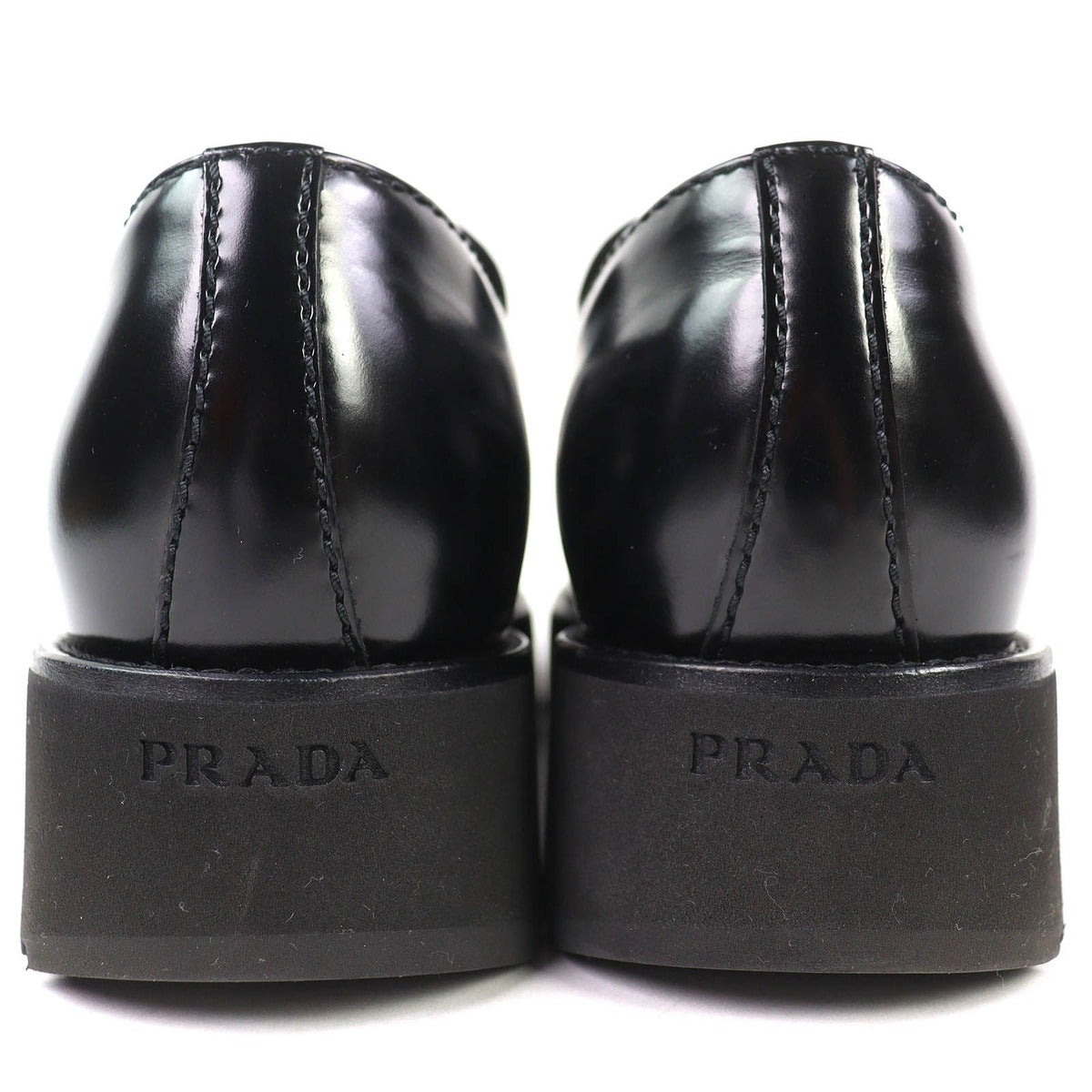Prada Brushed Leather Loafers Shoes Thick — view 5