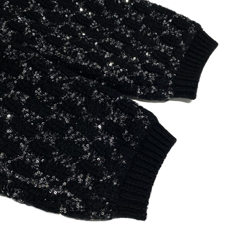 Chanel Cardigan Size 36 S Women - P71576 Black And Silver Cashmere