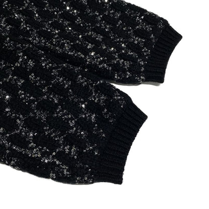 Chanel Cardigan Size 36 S Women - P71576 Black And Silver Cashmere