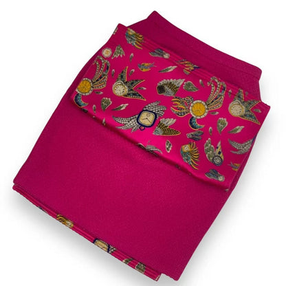 Chanel Skirt Wool Watch Pattern Pink 38 — view 2
