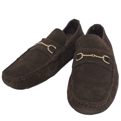 Gucci Driving Shoes Horsebit Suede Brown 8