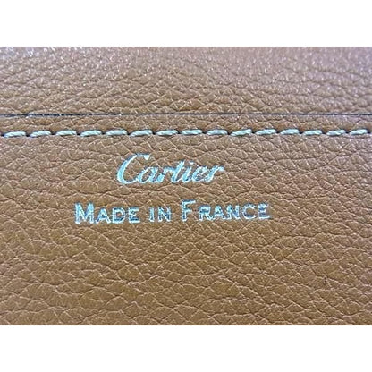 Cartier Wallet C De Brown Leather Bifold Long Silver — view 2
