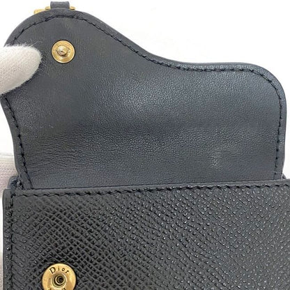 Christian Dior Trifold Wallet Black Saddle