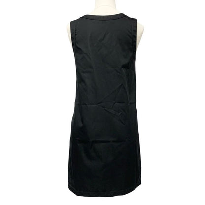 Prada Dress Recycled Polyamide Black Silver Re-nylon Triangle Logo 23 AW