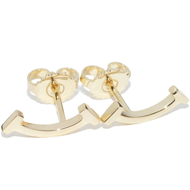 Tiffany & Co Earrings 18K Yellow Gold T-Smile