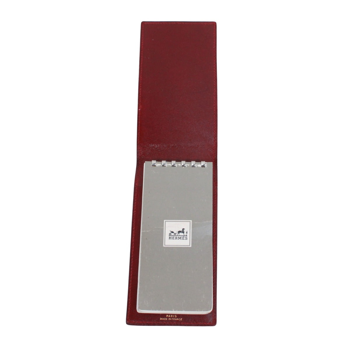 Hermes Flap Notebook Cover Leather Red Wallet — view 3