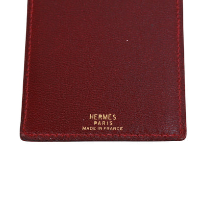 Hermes Flap Notebook Cover Leather Red Wallet — view 5