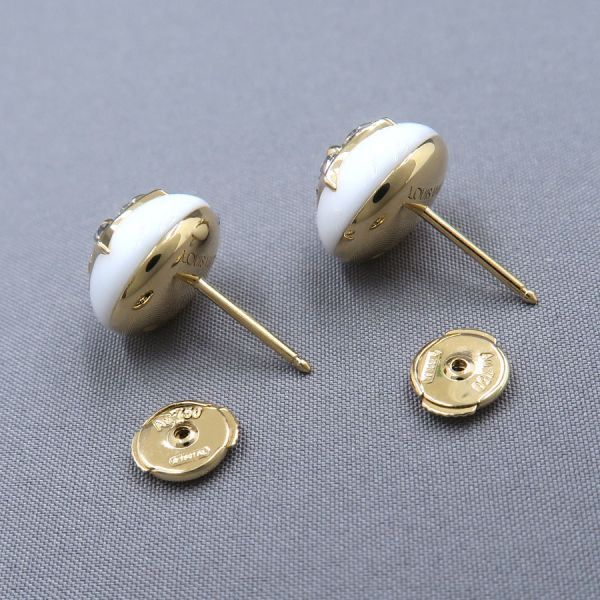 Louis Vuitton Color Blossom Diamond Earrings / White Agate