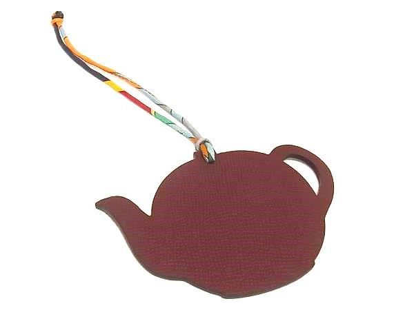 Hermes Petite Ash Vaux Epson And Togo Pot Bagcharm Brown And Bordeaux Fg3851