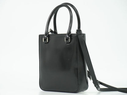 Authentic Prada Small Brushed Leather Tote 2WAY Shoulder Bag Handbag Pochette