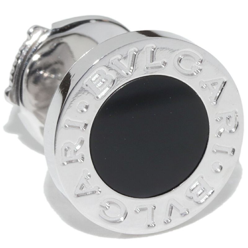 Bulgari Earrings 18K White Gold Onyx Bulgari Single Earrings Only One Side