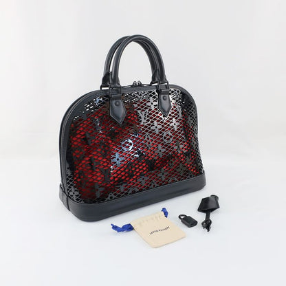 Louis Vuitton Alma PM Monogram Lace Handbag M20355 Black X Red