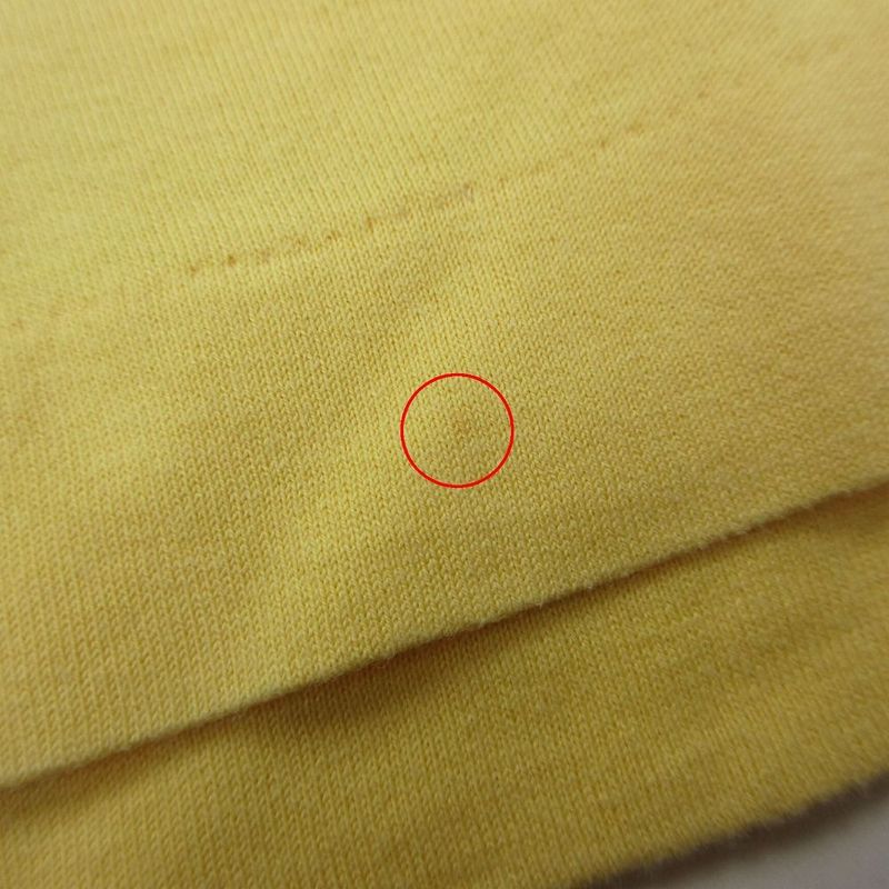 Hermes H Logo Embroidery Pocket T-Shirt Top Short Sleeves Yellow Size L Men's