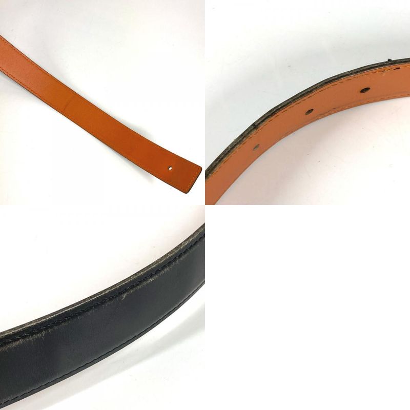 Hermes Belt H Belt Logo Leather Black