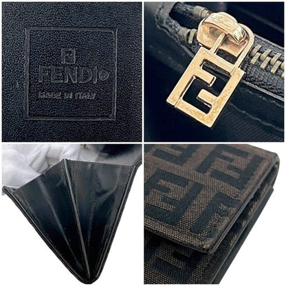 Fendi Foldable Long Wallet Brown Zucchino 8m0025 Wallet