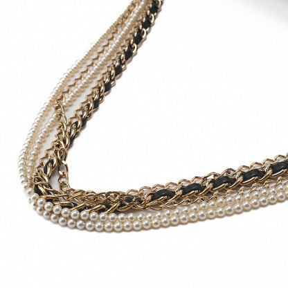 Chanel Shoulder Bag Matelasse Pearl Coco Mark Chain Shoulder Lambskin Black