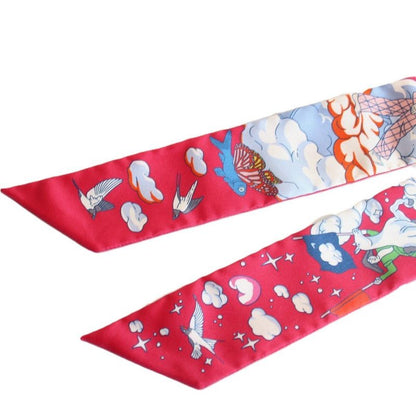 Hermes Tsuiri My Cloud Silk Red Scarf