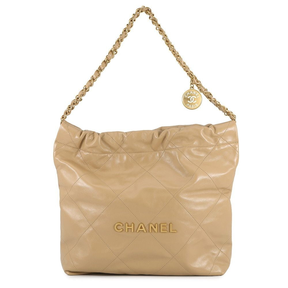 Chanel Handbag 22 Quilted Small Shiny Calf Leather