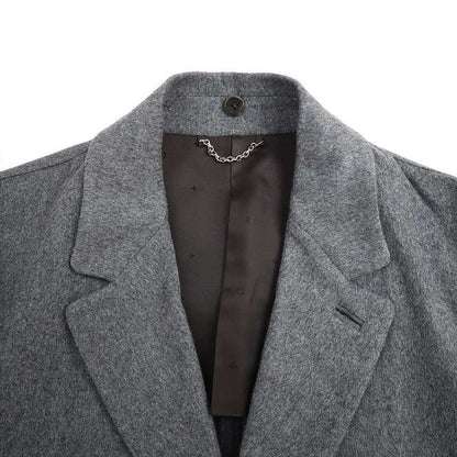 Louis Vuitton Mouton Boa Collar Wool Cashmere Coat H8c10euw3 Gray 46