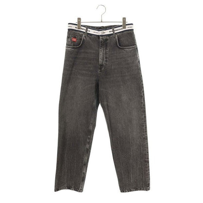 Balenciaga 21 SS Tbp47 Waist Logo Washed Denim Pants XS
