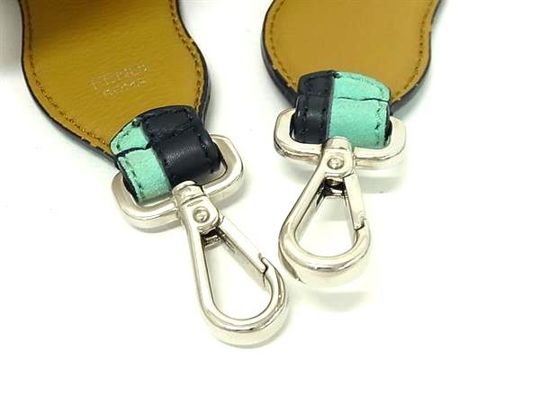 Fendi Strap You Suede And Leather Shoulder Strap For Bag Light Blue Tone And