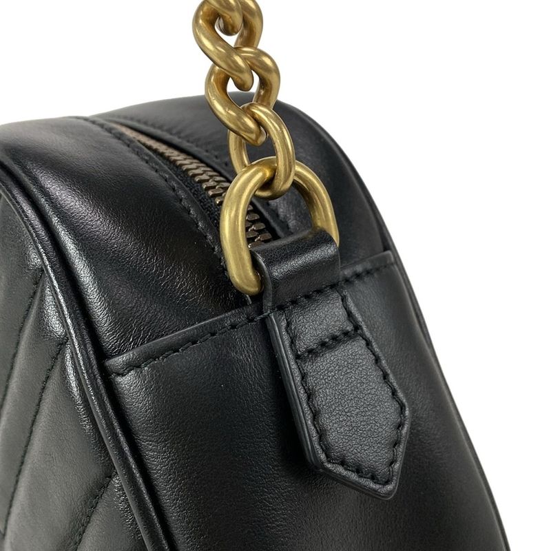 Gucci Shoulder Bag GG Marmont Quilted Small Shoulder Bag 447632 Black Chain