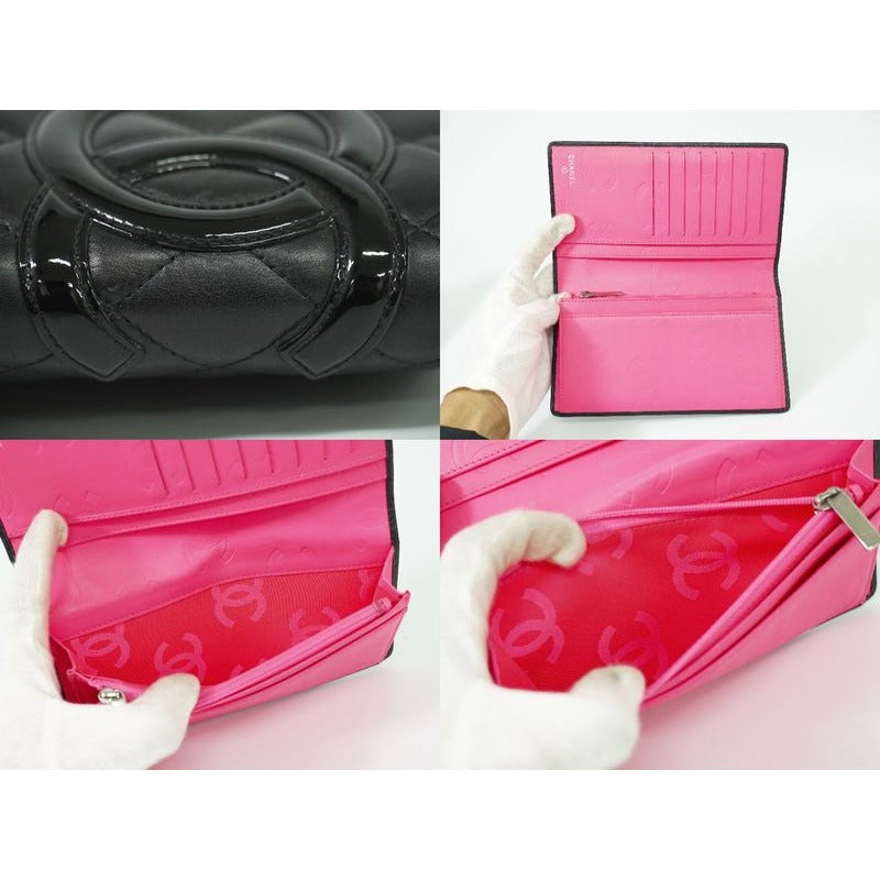 Chanel Coco Mark Cambon Line Long Wallet Leather Black — view 7