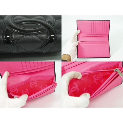 Chanel Coco Mark Cambon Line Long Wallet Leather Black — view 7