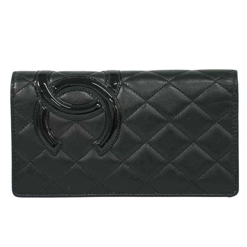 Chanel Coco Mark Cambon Line Long Wallet Leather Black