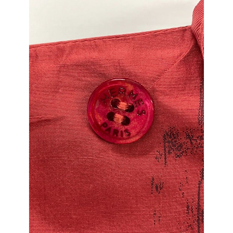 Hermes Silk Flared Skirt 34 Horse Motif Pattern Red — view 5